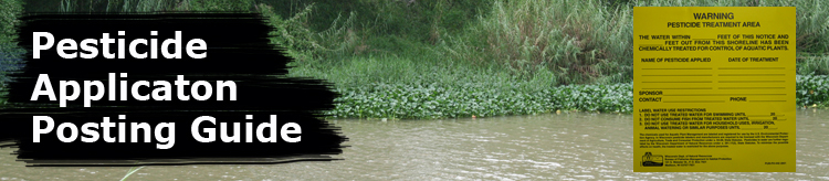 Posting Study Aid Banner.  Image of a river with aquatic weeds.